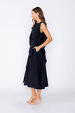 Black Cowl Neck Sleeveless Drape
