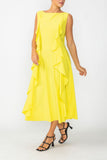 Lemon Sleeveless Ruffle Dress