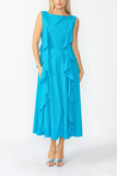 Turquoise Cowl Neck Sleeveless Drape