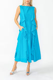Turquoise Cowl Neck Sleeveless Drape