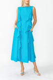 Turquoise Cowl Neck Sleeveless Drape