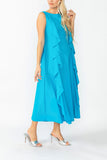 Turquoise Cowl Neck Sleeveless Drape