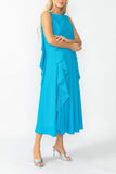 Turquoise Cowl Neck Sleeveless Drape