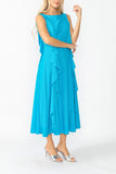 Turquoise Cowl Neck Sleeveless Drape