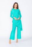 Baltic Cold Shoulder Side Pleats Asymmetrical Top