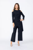 Black Wide Leg Straight Pants