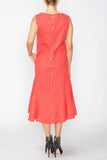 Sunset Square Neck Bottom Side Ruffle Sleeveless Dress