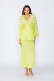 Neon Organdy Collar Edge Wire Finish Jacket