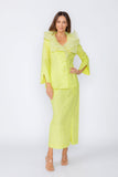 Neon Organdy Collar Edge Wire Finish Jacket