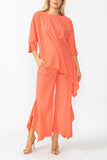 Sunset Side Pleats Asymmetrical Ruffle Top