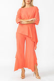 Sunset Side Pleats Asymmetrical Ruffle Top