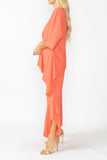 Sunset Side Pleats Asymmetrical Ruffle Top