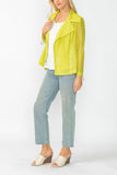Lime Zipper Contrast Biker Jacket