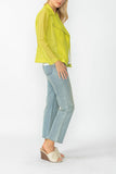 Lime Zipper Contrast Biker Jacket