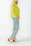 Lime Zipper Contrast Biker Jacket