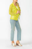Lime Zipper Contrast Biker Jacket
