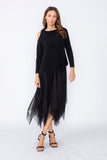 Black Cold One Shoulder and Asymmetrical Layered Dress