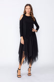Black Cold One Shoulder and Asymmetrical Layered Dress