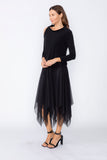 Black Cold One Shoulder and Asymmetrical Layered Dress