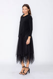 Black Cold One Shoulder and Asymmetrical Layered Dress