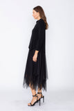 Black Cold One Shoulder and Asymmetrical Layered Dress