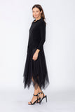 Black Cold One Shoulder and Asymmetrical Layered Dress