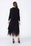 Black Cold One Shoulder and Asymmetrical Layered Dress