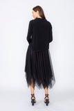 Black Cold One Shoulder and Asymmetrical Layered Dress
