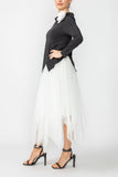 White Cold One Shoulder and Asymmetrical Layered Dress