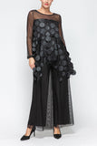 Black Asymmetrical Long Sleeves Top