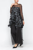Black Asymmetrical Long Sleeves Top