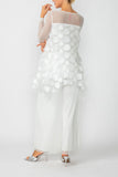 White Asymmetrical Long Sleeves Top
