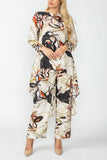 Multi Color Floral Brush Print Top