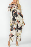 Multi Color Floral Brush Print Top