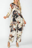 Multi Color Floral Brush Print Top