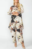 Multi Color Floral Brush Print Top