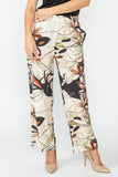 Flower Watercolor Print Pants