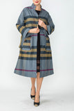 Multi Color Button Front Coat