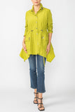 Lime Cinched Waist Blouse With Pocket