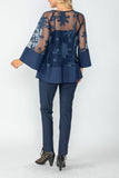 Navy Mesh Tunic With Cuffs