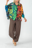 Multi Color Front Double Tuck Blouse