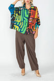 Multi Color Front Double Tuck Blouse