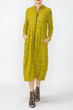 Mustard Bubble Hem Dress With Zip