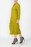 Mustard Bubble Hem Dress With Zip