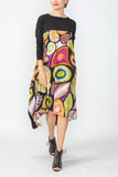 Multi Color Square Drape Scarf Dress