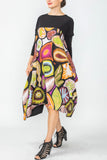 Multi Color Square Drape Scarf Dress