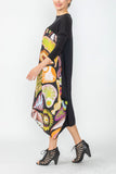 Multi Color Square Drape Scarf Dress