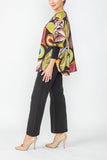 Multi Color Zip Front Poncho