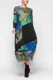 Multi-Color Bubble Dress With Side Pocket