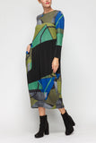 Multi-Color Bubble Dress With Side Pocket